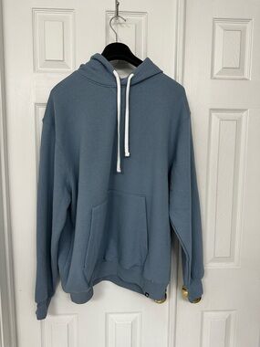 Sperry Slate Blue Pullover Hoodie with White Drawstrings